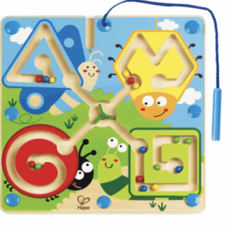 Jucarie din lemn - Labirint magnetic insecte